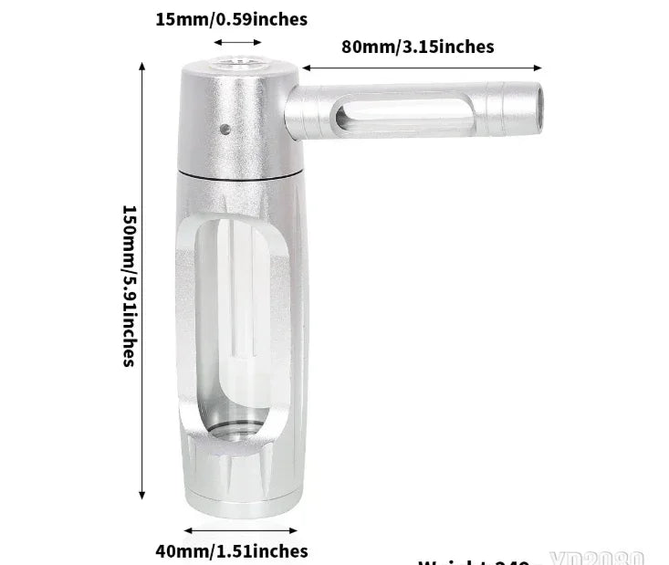 Portable Mini Dry Burning Tobacco Pipe Aluminum Alloy&Glass Hookah Smoking Accessories Gifts