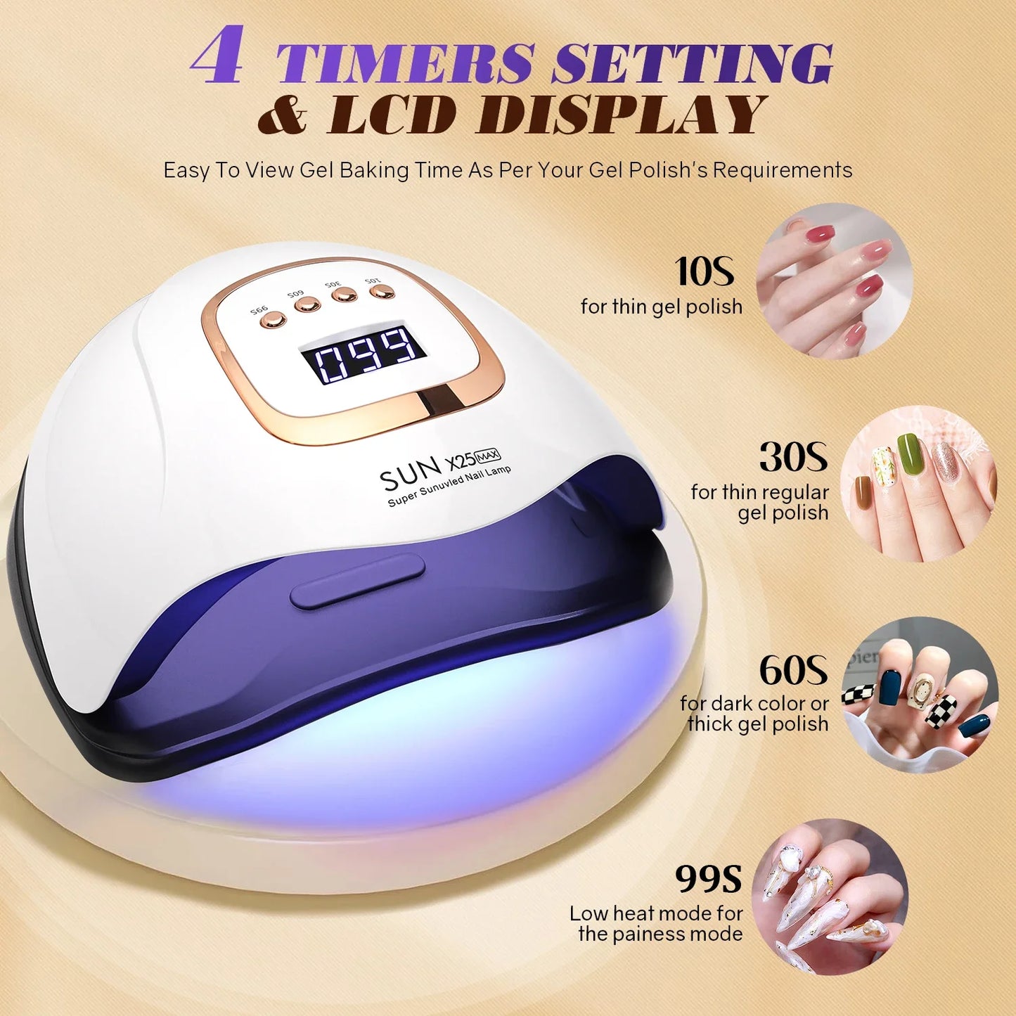 Beauty 380W LED UV Lamp Intelligence Dryer for Nails Gel Polish Drying Lamp with 4 Timer Setting Sensor Professional Nail Light