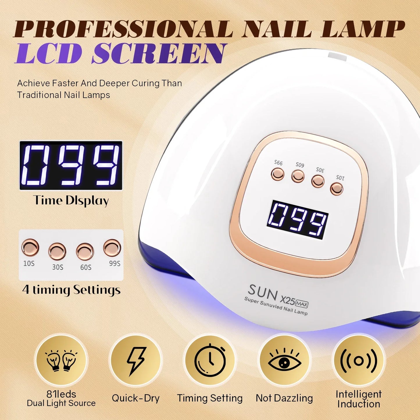 Beauty 380W LED UV Lamp Intelligence Dryer for Nails Gel Polish Drying Lamp with 4 Timer Setting Sensor Professional Nail Light