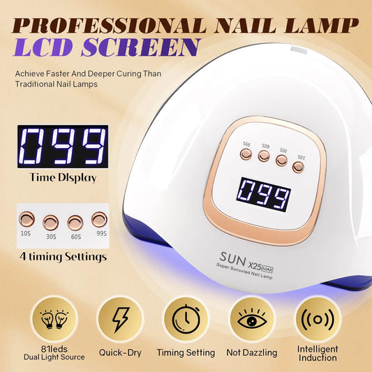 Beauty 380W LED UV Lamp Intelligence Dryer for Nails Gel Polish Drying Lamp with 4 Timer Setting Sensor Professional Nail Light